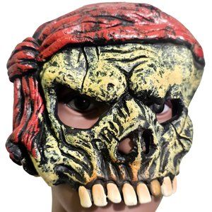 Skeleton Pirate Half Mask Adult Halloween Costume Dead Undead Zombie Ghost Teeth